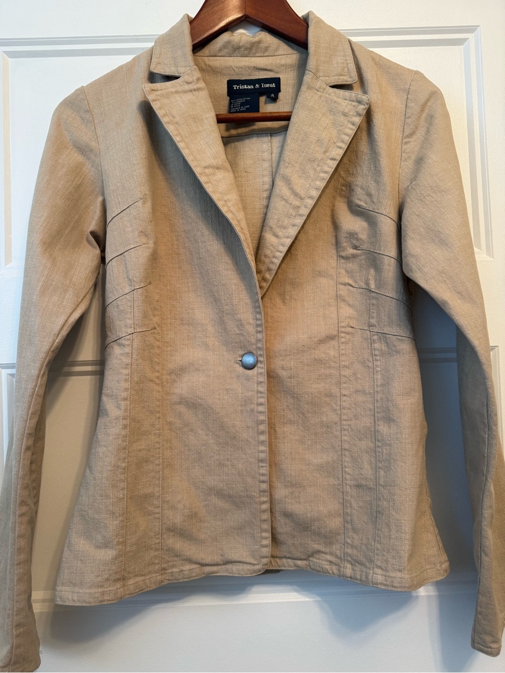 Tristan & Iseut Women's Beige Tailored Blazer fits XS
